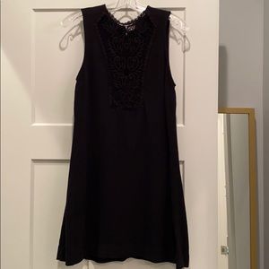 Free People front lace panel black dress